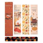 Folkulture Fall Incense Sticks with Holder - Set of 3 Incenses (60 Incence Sticks) - Pumpkin Latte, Apple Cider, Autumn Woods, Inscents, Incents Sticks Or Insents Gift Set, Inciensos