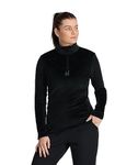 Spyder Women's Shimmer Bug Half Zip T-Neck, Black, Medium