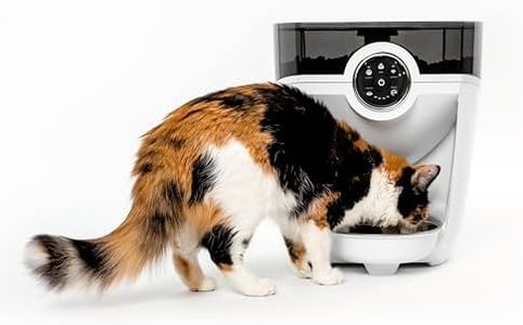 Feeder-Robot by Whisker, White with Smoke-Grey Hopper; Smart, Automatic Pet Feeder, Feed Your Cat or Dog from Anywhere, Designed & Assembled in USA