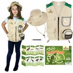 Cheerful Children Toys Kids Explorer Costume Kit including Safari Vest and hat plus Dinosaur and Bug Educational Handbooks - for Dress up, Outdoor Adventures and Role play.Suitable for 3-7 year olds