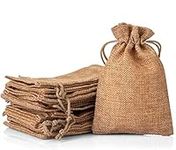 Naler 24pcs Jute Gift Bags, Burlap Sack Drawstring Pouches, Gift Bags for Christmas Wedding Favor, Jewelry, Vintage Party Storage Wrap, 10 x 15cm, Coffee