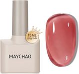 MAYCHAO Jelly Gel Nail Polish 1Pc Blush Pink Transparent Nail Polish 15ML Soak Off UV LED Nail Gel Polish Nail Art Starter Manicure Salon DIY at Home