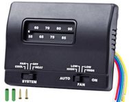 7330F3852 RV Thermostat Heat Cool Control 12V DC Single Stage T-Stat Wall Coleman Mach RV Thermostat Replacement Compatible with Coleman Mach, Black