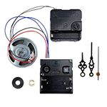 CLUB BOLLYWOOD® Pendulum Clock Movement Mechanism Kits DIY Quartz Clock Accessories|Clocks|hourly time movement, golden pendulum, hour hand, minute hand, second hands, black rubber pad, washer.