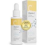 +57% Collagen Production, -25% Age Spots in 3 Months, Vitamin C Serum for Face for a Firm and Glowy Skin, Anti Aging Skincare & Brightening Serum 30ml, Clinically Tested Face Serum by Elemental Care