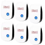 6 Packs Ultrasonic Pest Repeller, Electronic Mouse Repellent Plug in, Spider Repellent/Mice Repellent/Mosquito Repellent Plug in, Electronic Insect Repellent Pest Control for Rats, Rodent, Roach