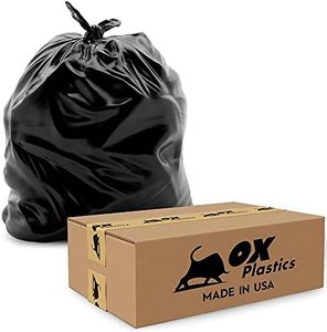 55 Galon Heavy Duty Black Trash Bags (3 MIL) - 50 Count Large 36x52 IN Thick Garbage Bags - Multipurpose Trash Can Liners for Contractors, Home Kitchen & Industrial Use (Made in USA)