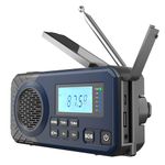 Acta Berg Crank Radio Emergency Radio with Crank & 5000 mAh Battery Solar Radio with World Receiver Hand Crank Blackout Emergency Equipment as Torch & Charger AM/FM/SW with USB, Blue