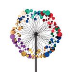 Bits and Pieces - Metallic Kaleidoscope Wind Spinner - Garden Décor - Weather Safe Finish Makes for Great Addition to Your Garden, Lawn or Patio