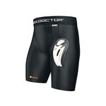 Shock Doctor 221 Men's Compression Short with BioFlex Cup (Medium, Black)