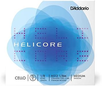 D'Addario Helicore Cello Single D String, 1/8 Scale, Medium Tension