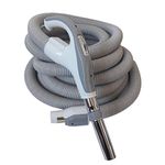 SACH Central Vacuum Hose, 10m, 32mm Diameter, Pvc, Resin, On-off Switch, Rotating Hose Handle, Suitable for Many Brands and Manufacturers