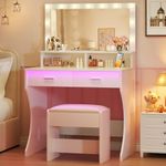 Small Vanity Desk with Mirror and L