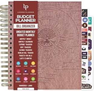 Legend Budget Planner & Monthly Bill Organizer with Pockets – Home Finance & Expense Tracker – Notebook for Household Budgeting (Rose Gold)