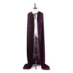 Halloween Costumes Women Men Cosplay Long Cape Cloak Fancy Dress for Role Play (Purple, 150cm / 59")