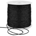 TONIFUL 1mm x 100m Black Nylon Cord Satin String for Bracelet Jewelry Making Rattail Macrame Waxed Trim Cord Necklace Bulk Beading Thread Kumihimo Chinese Knot Craft