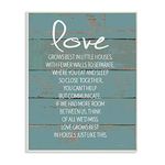 Stupell Industries Home Décor Collection Love Grows Best in Little Houses Distressed Teal Shiplap Wall Plaque Art(fwp-119_wd_10x15)