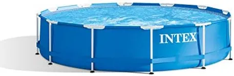 INTEX 28211EH Metal Frame Above Ground Swimming Pool Set: 12ft x 30in – Includes 530 GPH Cartridge Filter Pump �– Puncture-Resistant Material – Rust Resistant – 1718 Gallon Capacity