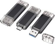 Vansuny 3 Pack 32GB USB C Flash Drive 2 in 1 OTG USB 3.0 + USB C Memory Stick with Keychain Dual Type C USB Thumb Drive Photo Stick Jump Drive for Android Smartphones, Computers, MacBook, Tablets, PC