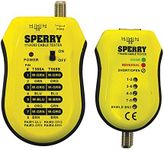 Sperry Instruments TT64202 Cable Test Plus, Coax & UTP/STP Cable Tester - Detects: Shorts / Miss-wires & Reversals, Wiring Reference Chart Included, 2 Pc. Kit, Yellow & Black