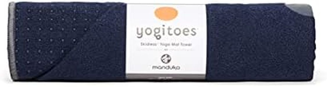 Manduka Yogitoes Yoga Mat Towel - Lightweight, Quick Drying Microfiber, Non Slip Skidless Technology, Use in Hot Yoga, Vinyasa and Power, 71" x 24", Midnight