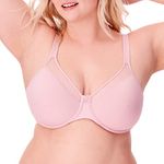 Bali Women's Underwire, One Smooth U Ultra Light T-Shirt, Convertible Bra, Hush Pink, 34D