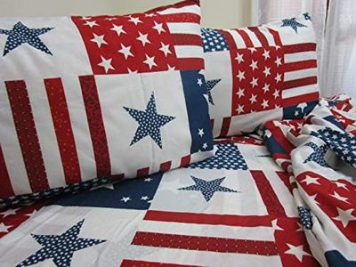 Pago Poco Completo Letto Matrimoniale in Morbidissima Microfibra Fantasia Bandiera Americana No Stiro!!! Novita' 2021