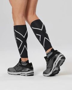 2XU Compression Calf Guards, Black/Black, XX-Large