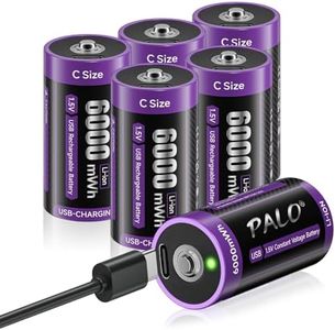Mspalocell USB-C batterie litio C 6000mWh LR14 batteria 1,5V carica veloce sterco batterie tipo-C Batteria ricaricabile con luce, cavo ricarica, bassa autoscarica, 1500+ ciclo, 6 pezzi batterie