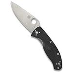 Spyderco Tenacious Lightweight Folding Utility Pocket Knife with 3.39" Stainless Steel Blade and Black FRN Handle - Everyday Carry - PlainEdge - C122PBK