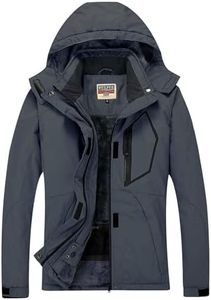 WULFUL Women's Waterproof Snow Ski Jacket Mountain Windproof Winter Coat with Detachable Hood (Grey, 3XL)