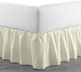 Lightweight Ruffled Bed Skirt, King Size 18 Inch Drop - 100% Microfiber, Soft and Stylish, Dust Ruffle - Bed Skirt for King Beds, Ivory