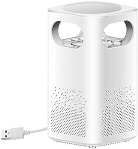 Household Mosquito Killer Powerful Mosquito Trap Suction Insect Killer Electronic Mosquito Zapper LED Trap Lamp Strong Built in Suction Fan USB Powered(White)-POOWE