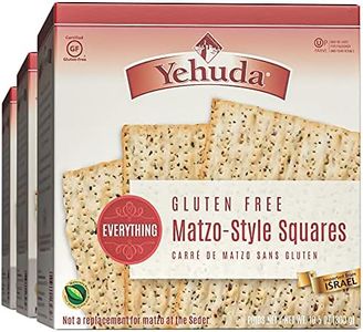Yehuda Gluten Free Everything Matzo Squares (3 Pack) Thin, Crisp & Airy Matzo Style Gluten Free Crackers with Everything Seasoning | Certified Kosher (Including Passover) |
