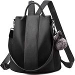 Charmore Women Backpack Ladies Rucksack Waterproof Nylo n School bags Anti-theft Dayback Shoulder Bags, L, Black-large