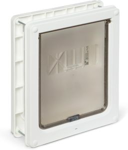 Dog Mate Medium Lockable Dog Door – White Flap for UPVC, Wall, Wood
