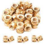 Mardatt 60Pcs M3x6x5 Brass Threaded Inserts for Plastic Brass Inserts 3D Printing Knurled Nut Brass Embedment Nut Heat Set Insert for 3D Printing Plastic