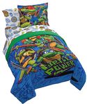 Nickelodeon Teenage Mutant Ninja Turtles Twin Comforter Set - 5 Piece Bedding Includes Sheet Set & Pillow Covers - Super Soft Mutant Mayhem Microfiber Bed Set