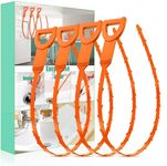 Drain Snake Hair Clog Remover - Drain Cleaner Tool for Sink Shower Bathtub Tub (Orange)