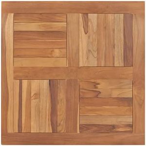 vidaXL Square Table Top - Solid Teak Wood - Fine Sanded with Waterbase Finish - Durable and Weather Resistant - 80x80x2.5 cm - Brown