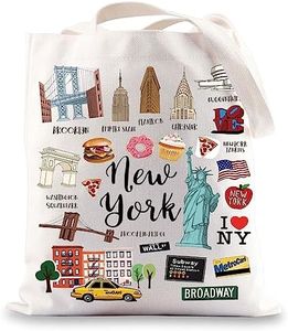 BWWKTOP New York Canvas Tote Bag New York Souvenir Gift New York Grocery Bag New York Travel Gifts New Yorker Shopping Bag (new york)