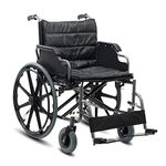KosmoCare Deluxe Heavy Duty Premium Foldable Wheelchair Ideal for Heavy Patients
