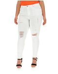 UC Womens Ex High Street Brand Ripped [Skinny Jeans Ladies Plus Size Super Stretchy Denim Pants (30, White)
