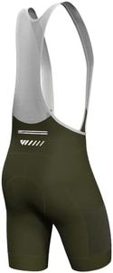 Lo.gas Cycling Bib Shorts Men Cycling Shorts with Shoulder Straps Bike Biking with Pockets 4D Padding Breathable Quick-Dry Green Large
