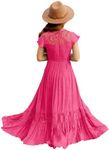 HOSIKA Flower Girl Dress Floral Lace Back Full-Length Party Holiday Formal Dress 6-12 Years