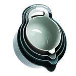 BoxedHome 4 Pack Nesting Mixing Bowl with Pour Spout and Handle, BPA Free Microwave & Dishwasher Safe (Green, 4 Pack with Handle)