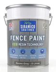 SIRAMICO COATINGS Fence Paint | 5 Litres | Waterbased ECO Resin Technology | 6 Luxury Colours | Smooth Matt Finish for outdoor wood protection | 10 Year Colour Guarantee (Goose Grey)