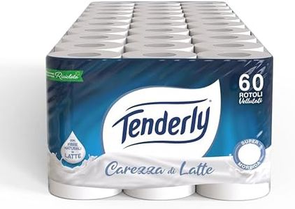 Tenderly Carta Igienica Carezza di Latte, Confezione Maxi Scorta da 60 Rotoli