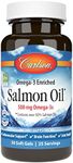 Carlson - Salmon Oil, 500 mg Omega-3s, Norwegian, Heart, Brain & Joint Health, 50 Soft gels