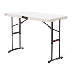 Lifetime Products 80387 4-Foot Commercial Adjustable Folding Table, Almond